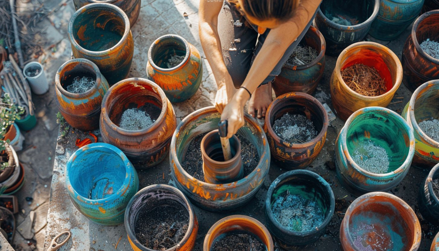 Atelier DIY création de pots de jardin originaux recyclage et personnalisation